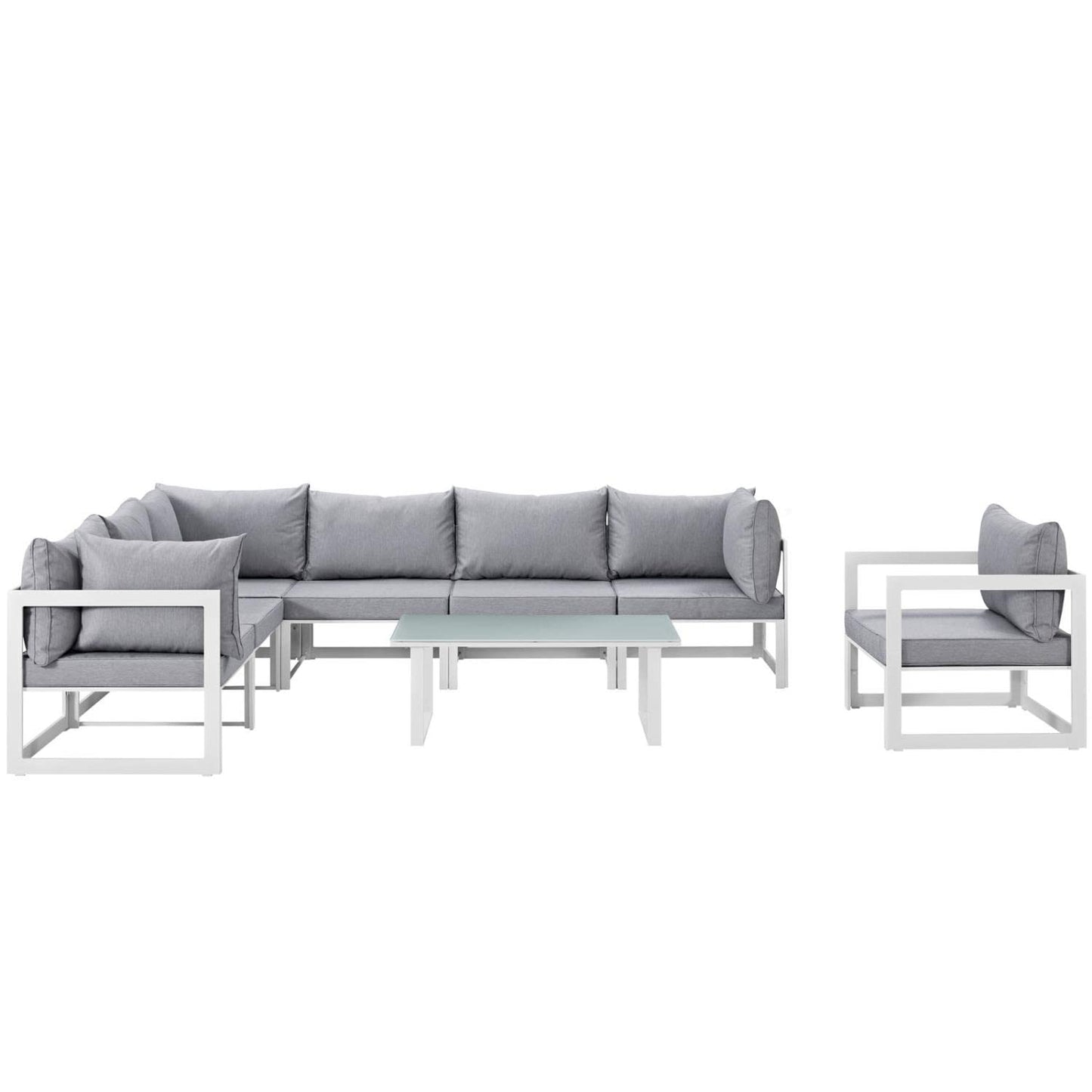 Patio Furniture Sets | Fortuna Outdoor Patio Collection | 9-Piece Sectional Sofa Set | Durable Aluminum | All-Weather Cushions | Ideal for Modern Outdoor Spaces | casafoyer.myshopify.com