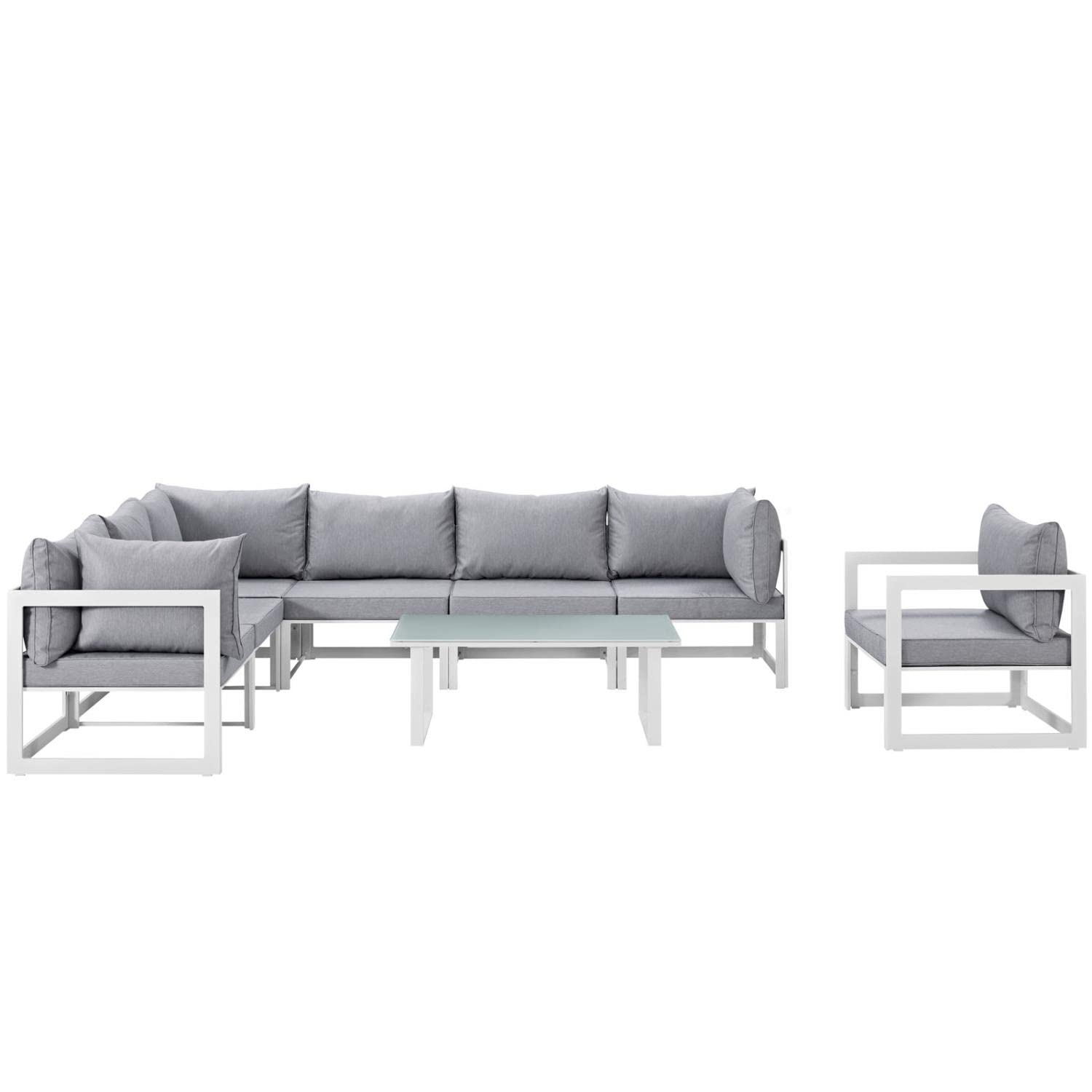 Patio Furniture Sets | Fortuna Outdoor Patio Collection | 9-Piece Sectional Sofa Set | Durable Aluminum | All-Weather Cushions | Ideal for Modern Outdoor Spaces | casafoyer.myshopify.com