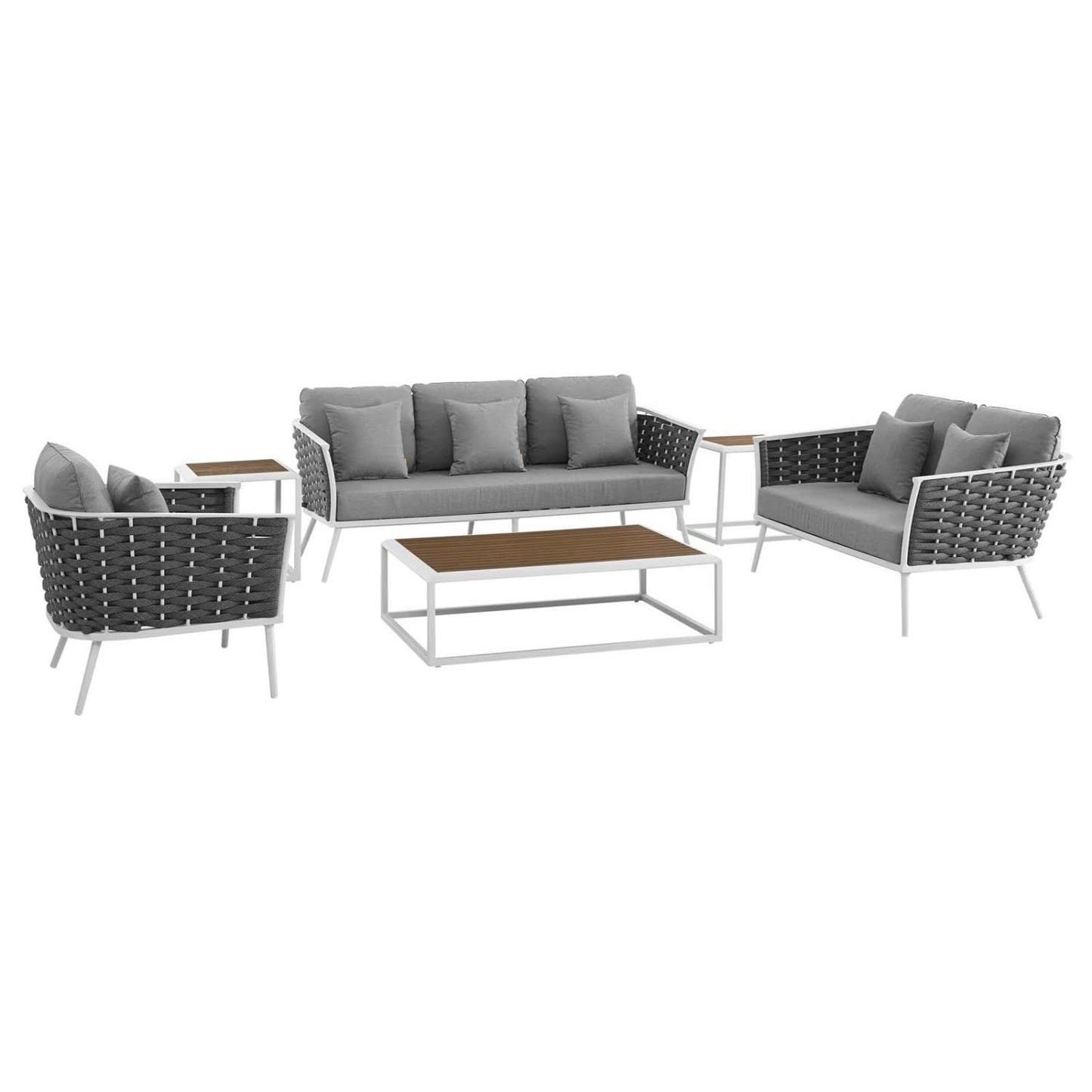 kitchen and dining room sets | CasaFoyer Stance Outdoor Collection | Modern Design | Aluminum Frame | Waterproof Cushions | 6-Piece Set | casafoyer.myshopify.com