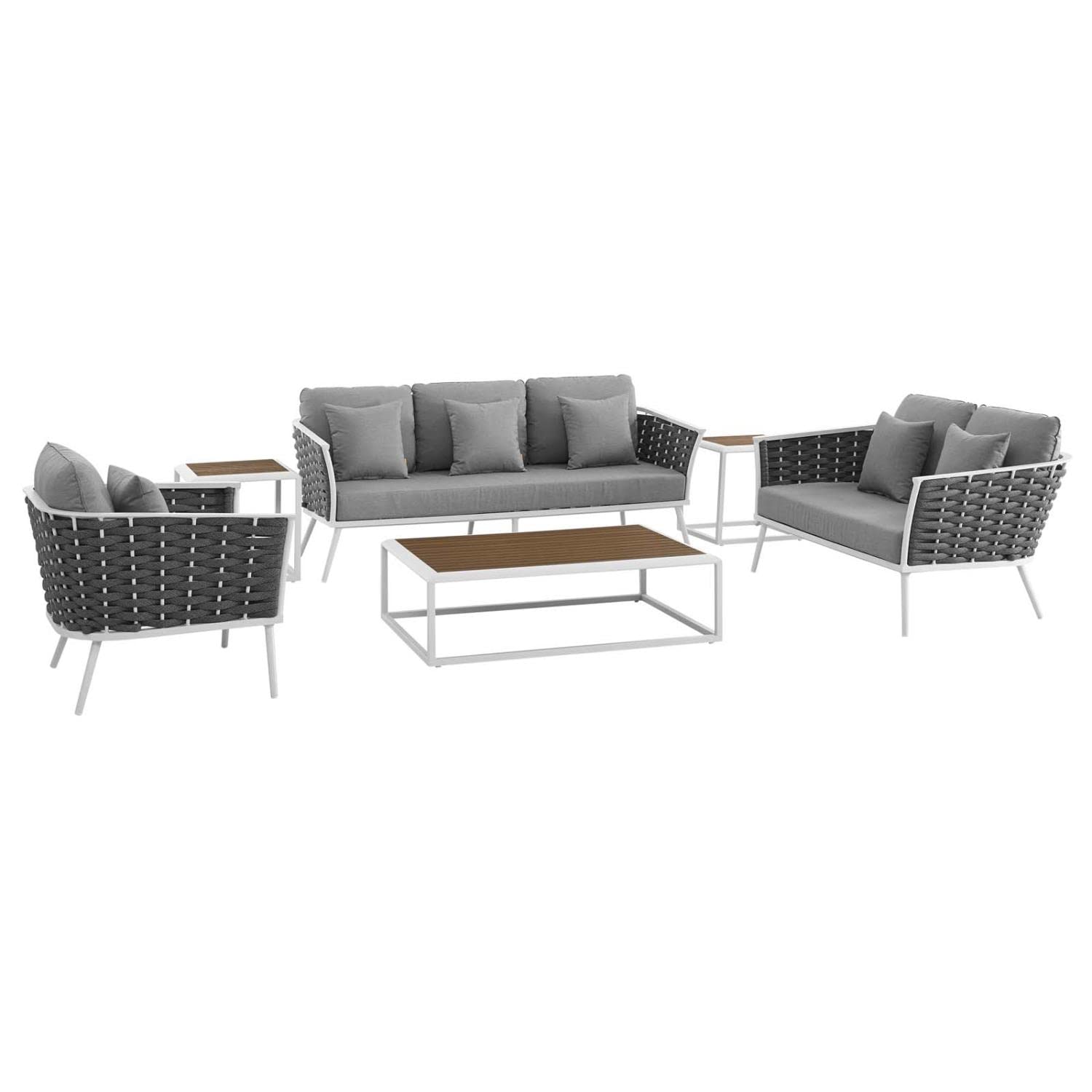 kitchen and dining room sets | CasaFoyer Stance Outdoor Collection | Modern Design | Aluminum Frame | Waterproof Cushions | 6-Piece Set | casafoyer.myshopify.com