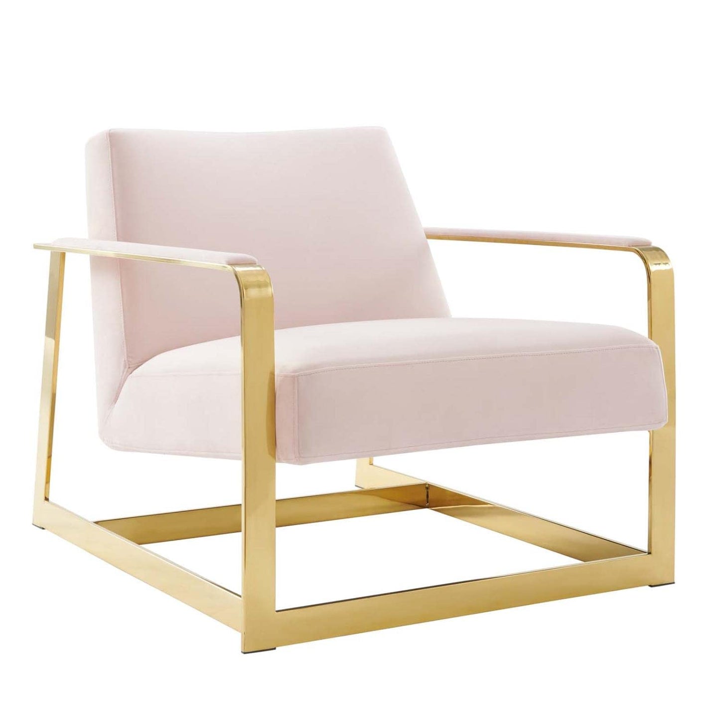 home office desk chairs | CasaFoyer Seg Performance Velvet Accent Chair | Durable Steel Frame | Stain-Resistant Upholstery | Plush Foam Padding | Ideal for Offices & Reception Areas | Gold Pink | casafoyer.myshopify.com