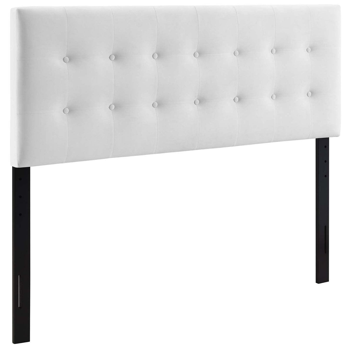 Bed | CasaFoyer Emily Performance Velvet Biscuit Tufted King Headboard | Timeless Charm | Luxurious Feel | Vintage Glamour | Stain-Resistant | Adjustable Height | White | casafoyer.myshopify.com