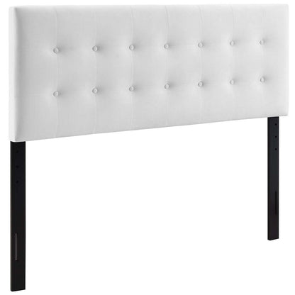 Bed | CasaFoyer Emily Performance Velvet Biscuit Tufted King Headboard | Timeless Charm | Luxurious Feel | Vintage Glamour | Stain-Resistant | Adjustable Height | White | casafoyer.myshopify.com
