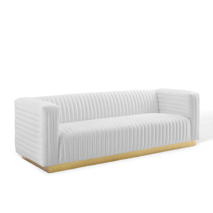 home office desk chairs | CasaFoyer Charisma Channel Tufted Performance Velvet Living Room Sofa | Vintage Glamour Design | Stain-Resistant Fabric | Supportive Coil System | Retro Modern Style | Gold Stainless Steel Base | Weight Capacity: 1323 lbs | Fully Assembled | casafoyer.myshopify.com