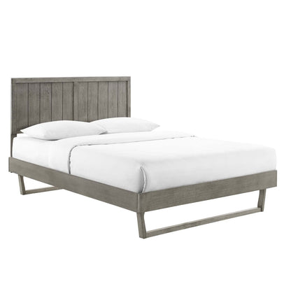 bed frames | CasaFoyer Alana Wood Full Platform Bed | Retro Design | Durable Construction | No Box Spring Needed | Gray | casafoyer.myshopify.com