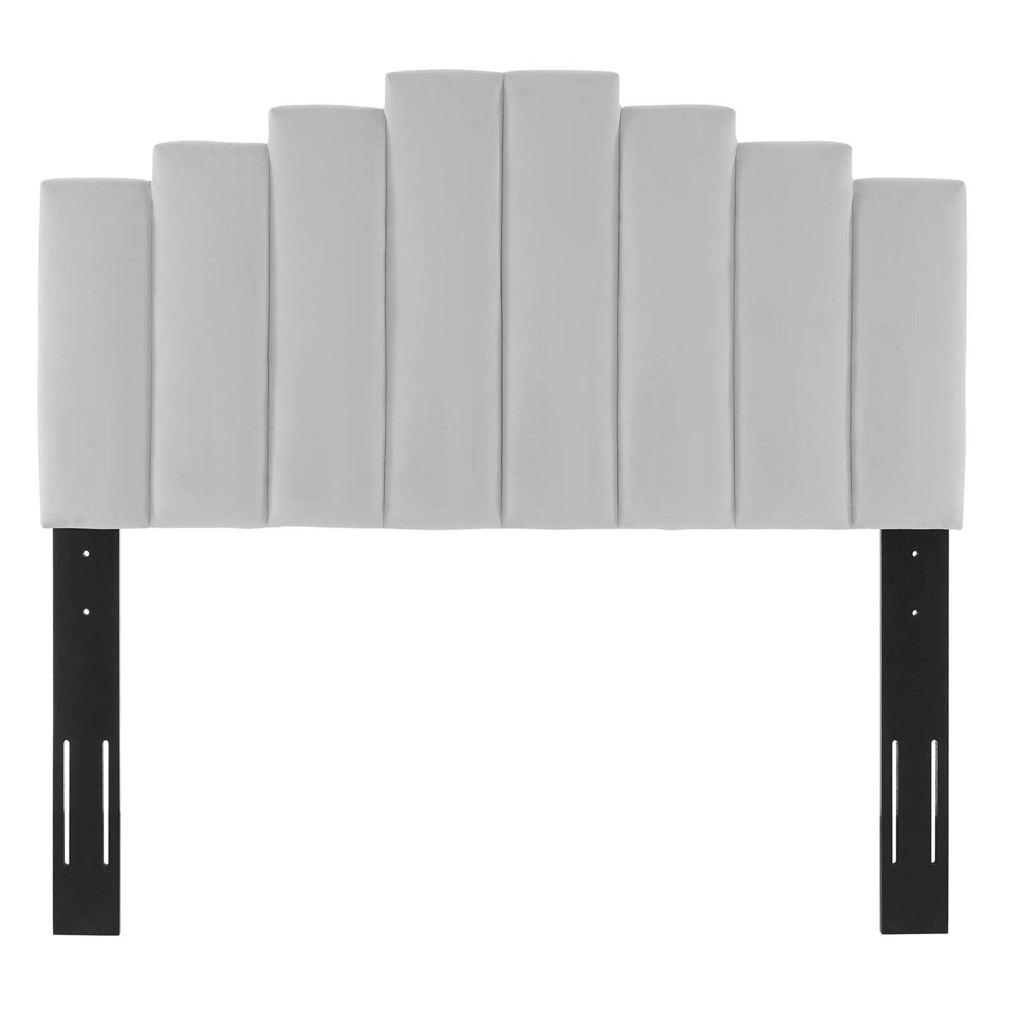 headboards | CasaFoyer Noelle Performance Velvet King/California King Headboard | Opulent Art Deco Design | Stain-Resistant Fabric | Adjustable Height | Light Gray | casafoyer.myshopify.com