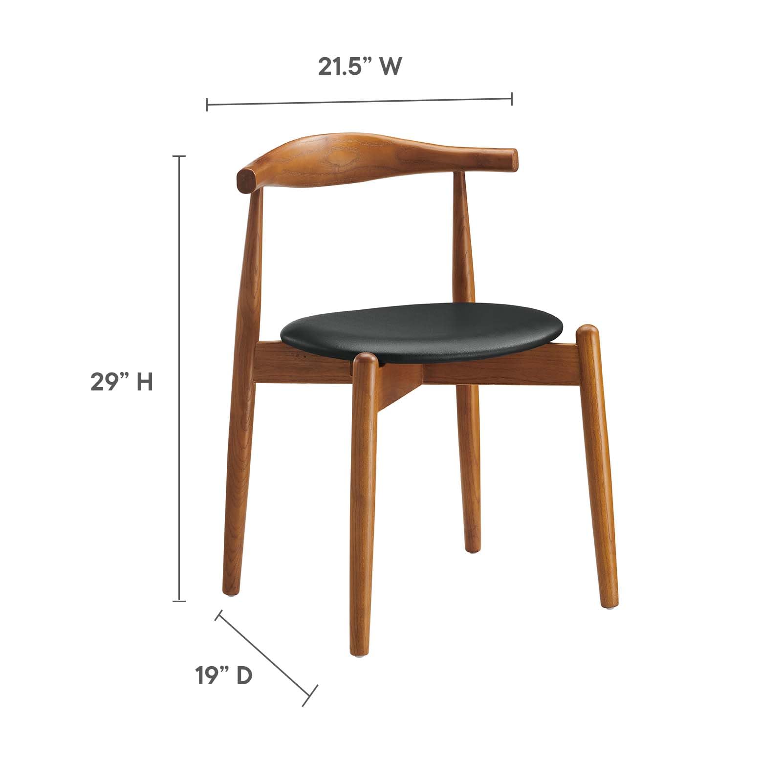 home office desk chairs | CasaFoyer Stalwart Dining Chair Set of 2 | Solid Beech Wood | Elegant Design | Comfortable Vinyl Upholstery | Dark Walnut Black | casafoyer.myshopify.com