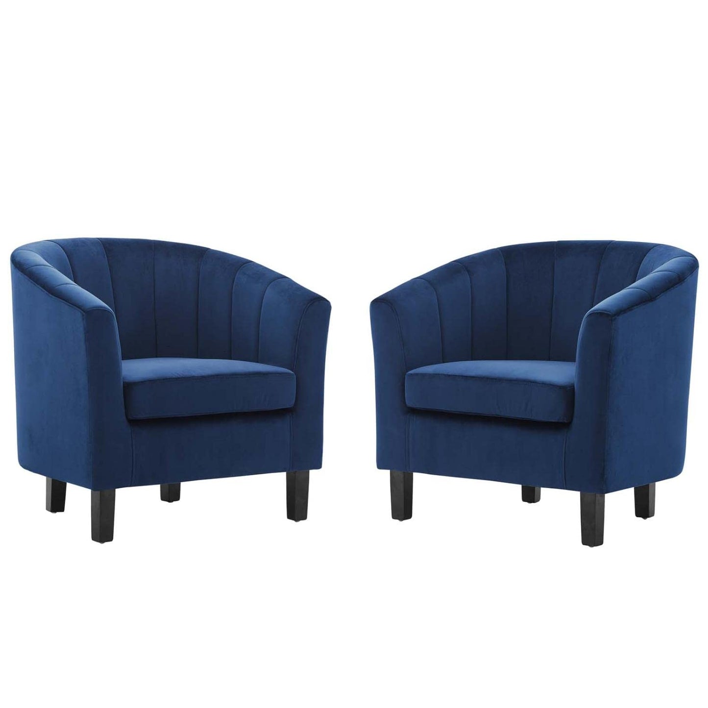 home office desk chairs | CasaFoyer Prospect Performance Velvet Armchair Set of 2 | Stain-Resistant | Channel Tufted | Retro Modern Design | Comfortable | Navy | casafoyer.myshopify.com