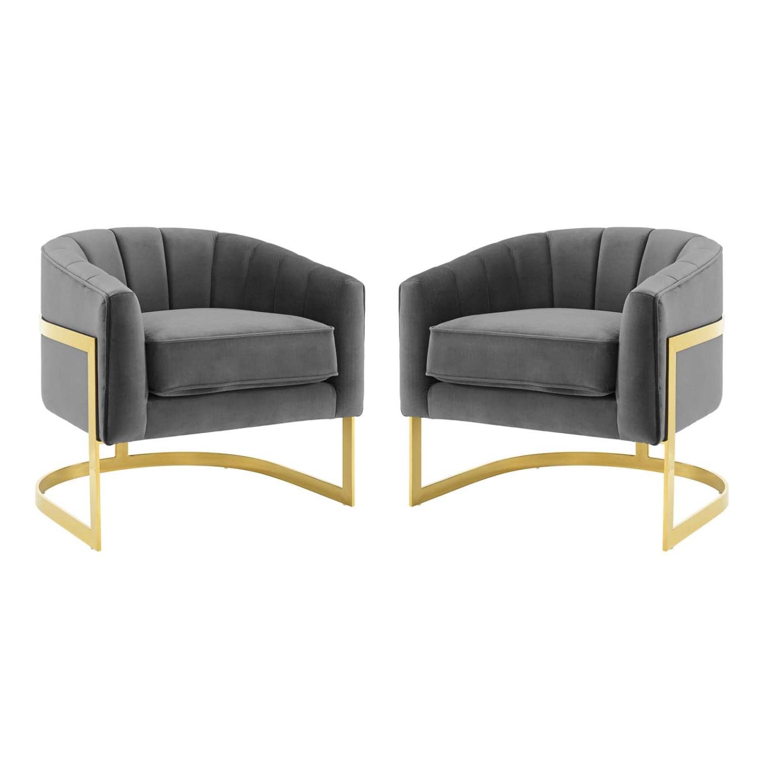 home office desk chairs | CasaFoyer Proverbial Accent Armchair Set of 2 | Stain-Resistant Velvet | Button Tufted | Nailhead Trim | Modern Design | Comfortable Seating | casafoyer.myshopify.com