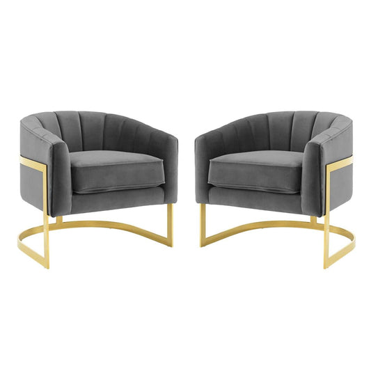 home office desk chairs | CasaFoyer Proverbial Accent Armchair Set of 2 | Stain-Resistant Velvet | Button Tufted | Nailhead Trim | Modern Design | Comfortable Seating | casafoyer.myshopify.com