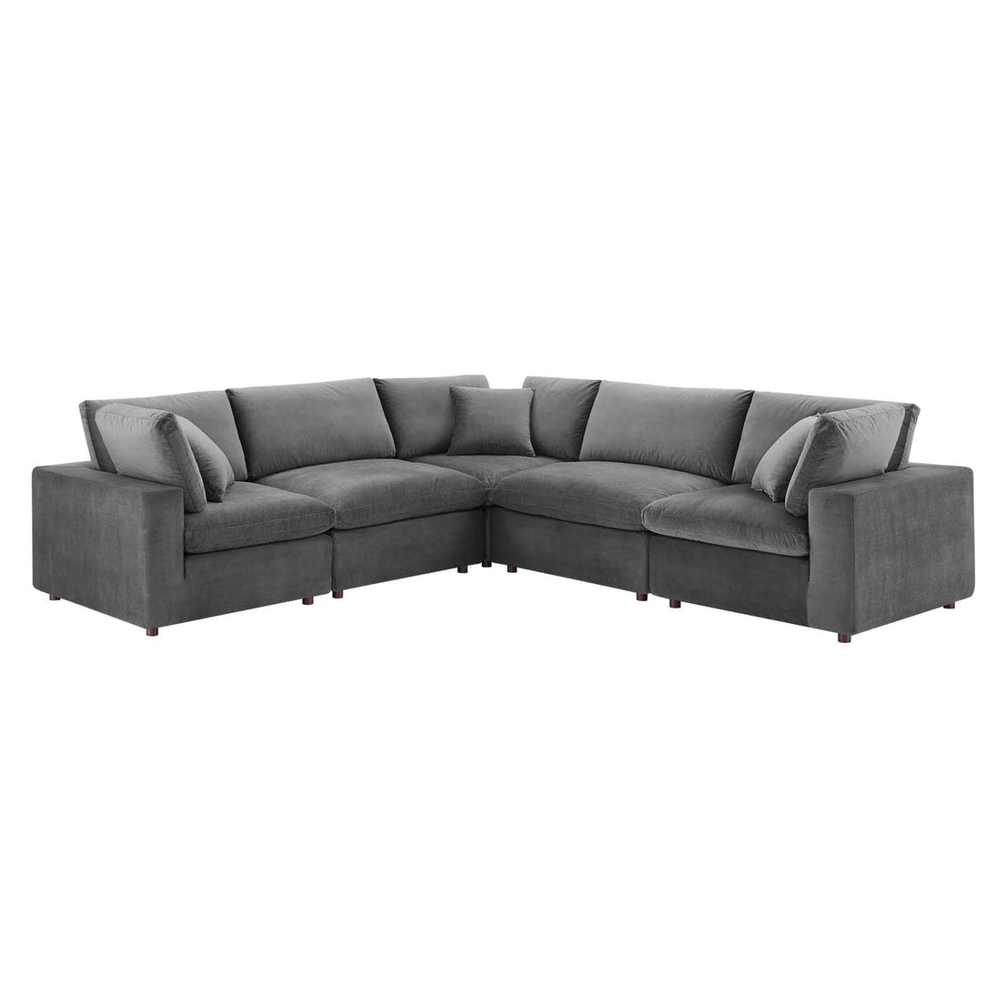 kitchen and dining room sets | CasaFoyer Commix | Luxurious Sectional Sofa | Stain-Resistant Velvet | Solid Wood Construction | Foam Padded Cushions | Down Feather Cushions | Gray | casafoyer.myshopify.com