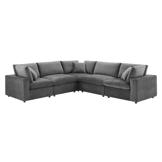 kitchen and dining room sets | CasaFoyer Commix | Luxurious Sectional Sofa | Stain-Resistant Velvet | Solid Wood Construction | Foam Padded Cushions | Down Feather Cushions | Gray | casafoyer.myshopify.com