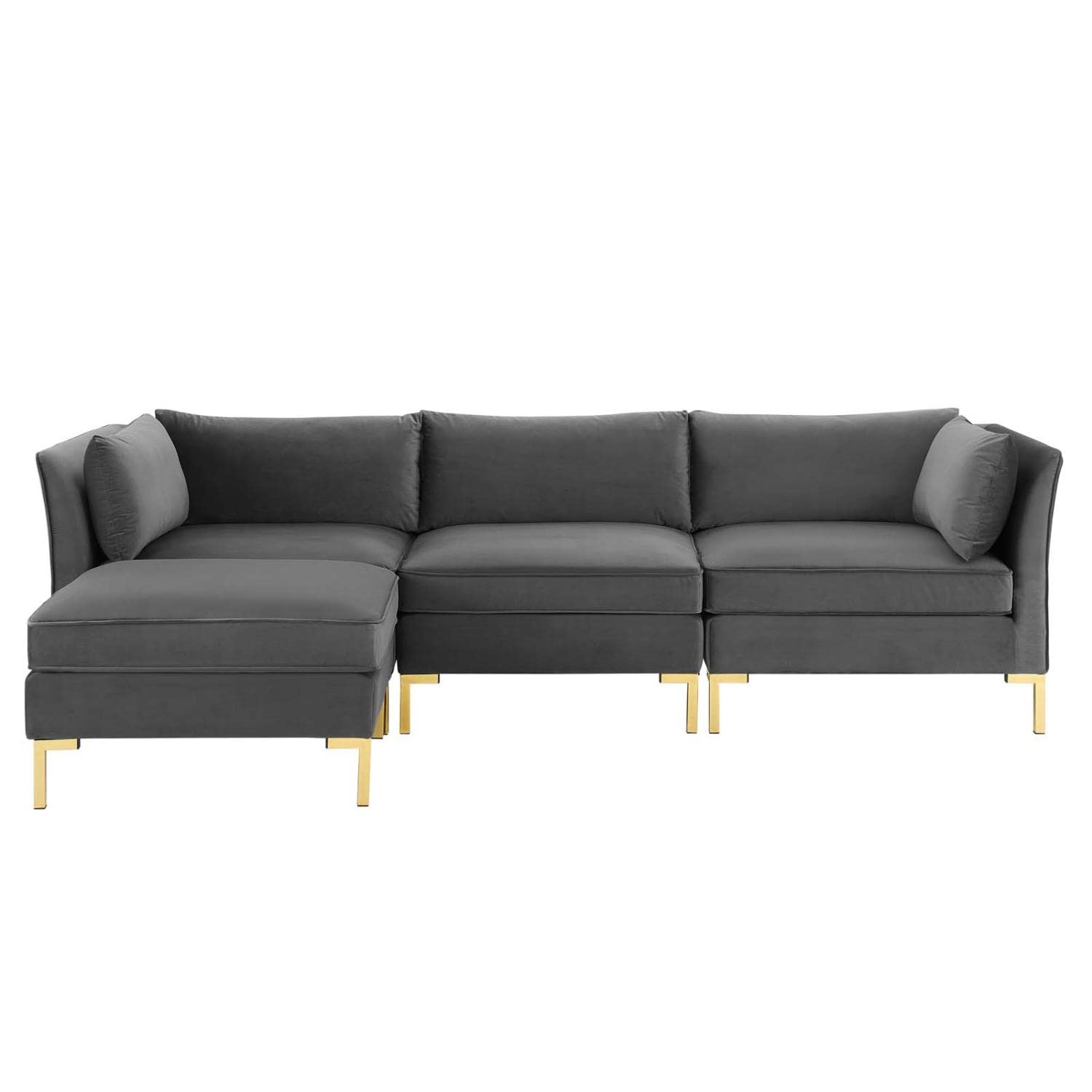 kitchen and dining room sets | CasaFoyer Ardent Performance Velvet 4-Piece Sectional Sofa | Vintage Modern Glam Deco Style | Versatile Configurations | Stain-Resistant Upholstery | Premium Seating | Gold Metal Legs | 440 lbs Capacity | casafoyer.myshopify.com