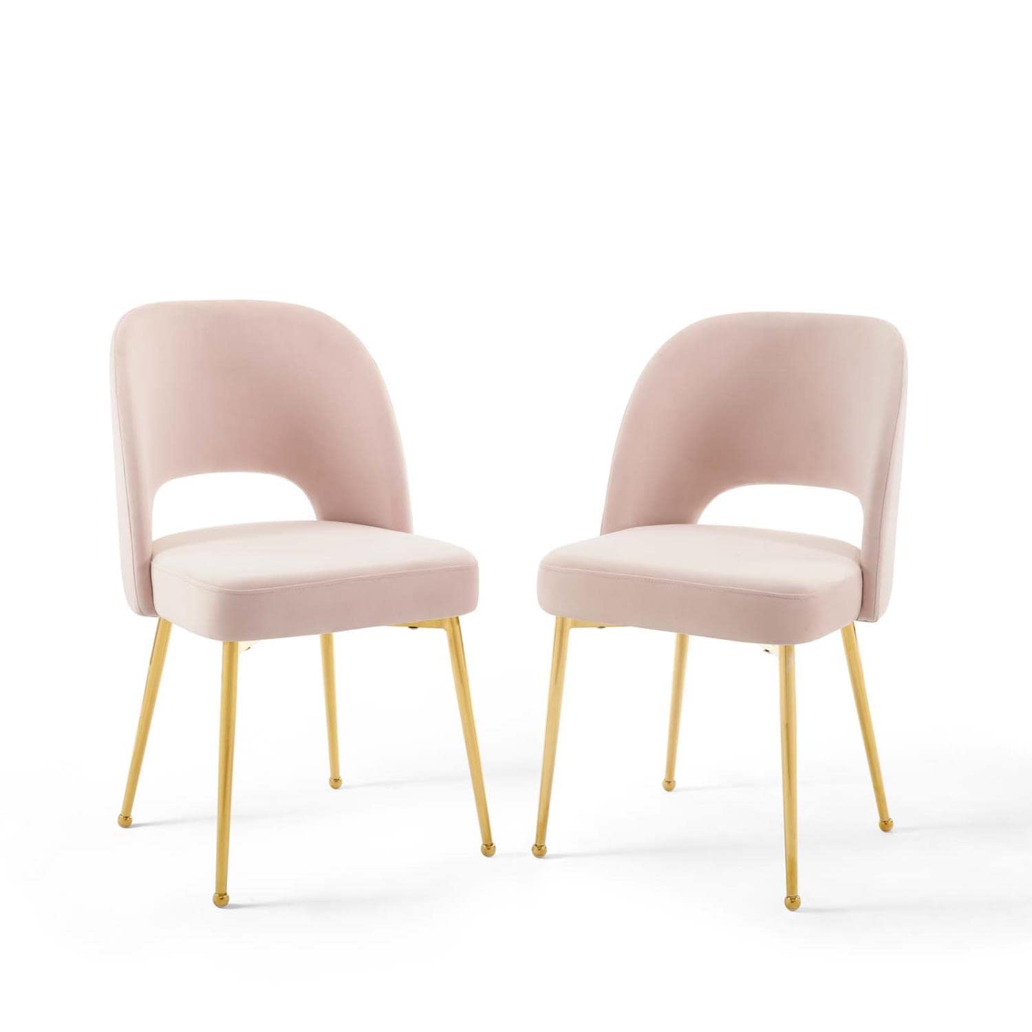 home office desk chairs | CasaFoyer Rouse Dining Room Side Chair Set | Plush Velvet Upholstery | Gold Stainless Steel Legs | 2 Chairs | 331 lbs Capacity | casafoyer.myshopify.com