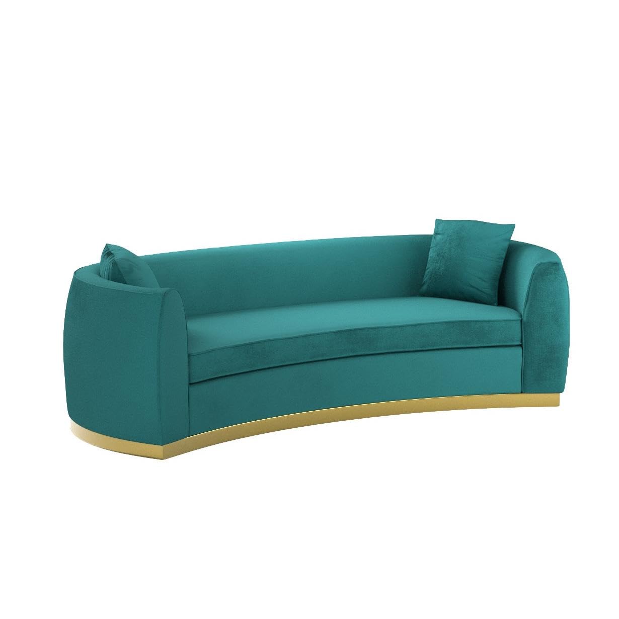 sofas | CasaFoyer Resolute Curved Sofa | Vintage-Style | Stain-Resistant Velvet | Gold Base | Supreme Comfort | 900 lbs Capacity | casafoyer.myshopify.com