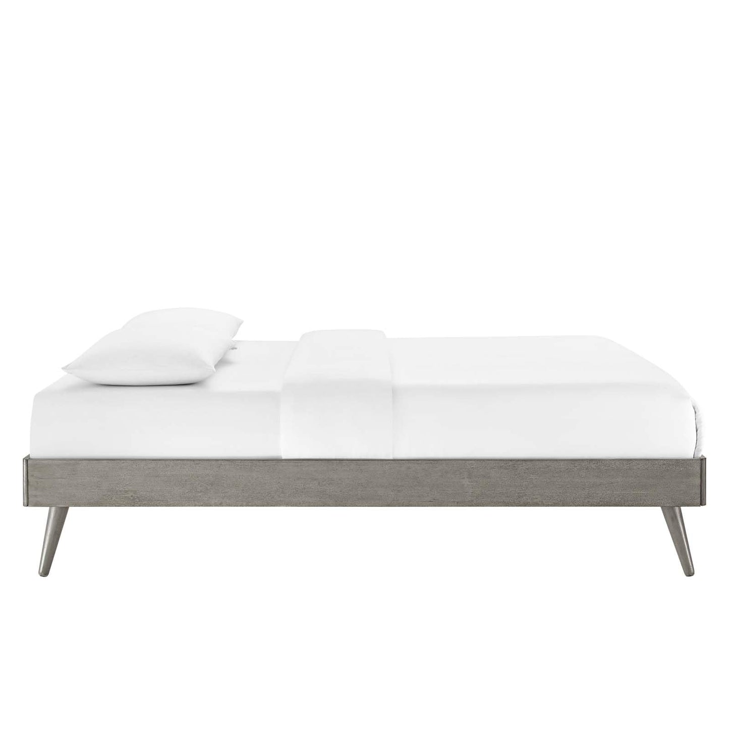 Bed | CasaFoyer Margo Queen Platform Bed | Contemporary Style | Comfortable Sleeping Experience | Retro Charm | Modern Accents | Natural Aesthetics | Trendy Design | Durable Wood Construction | No Box Spring Needed | Easy Assembly | Gray | casafoyer.myshopify.com