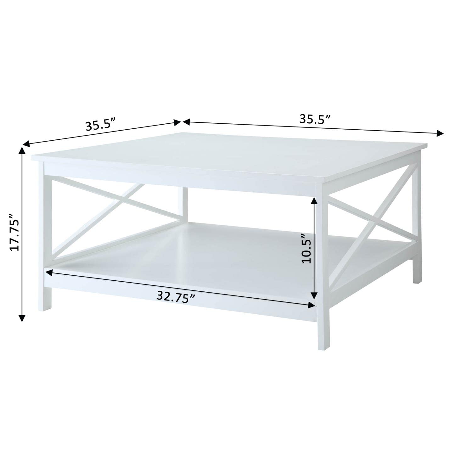 TABLE | Ergode Oxford 36 Square Coffee Table | Elegant Home Decor | Convenient Bottom Shelf | Spacious Table Top | Sold Separately | casafoyer.myshopify.com
