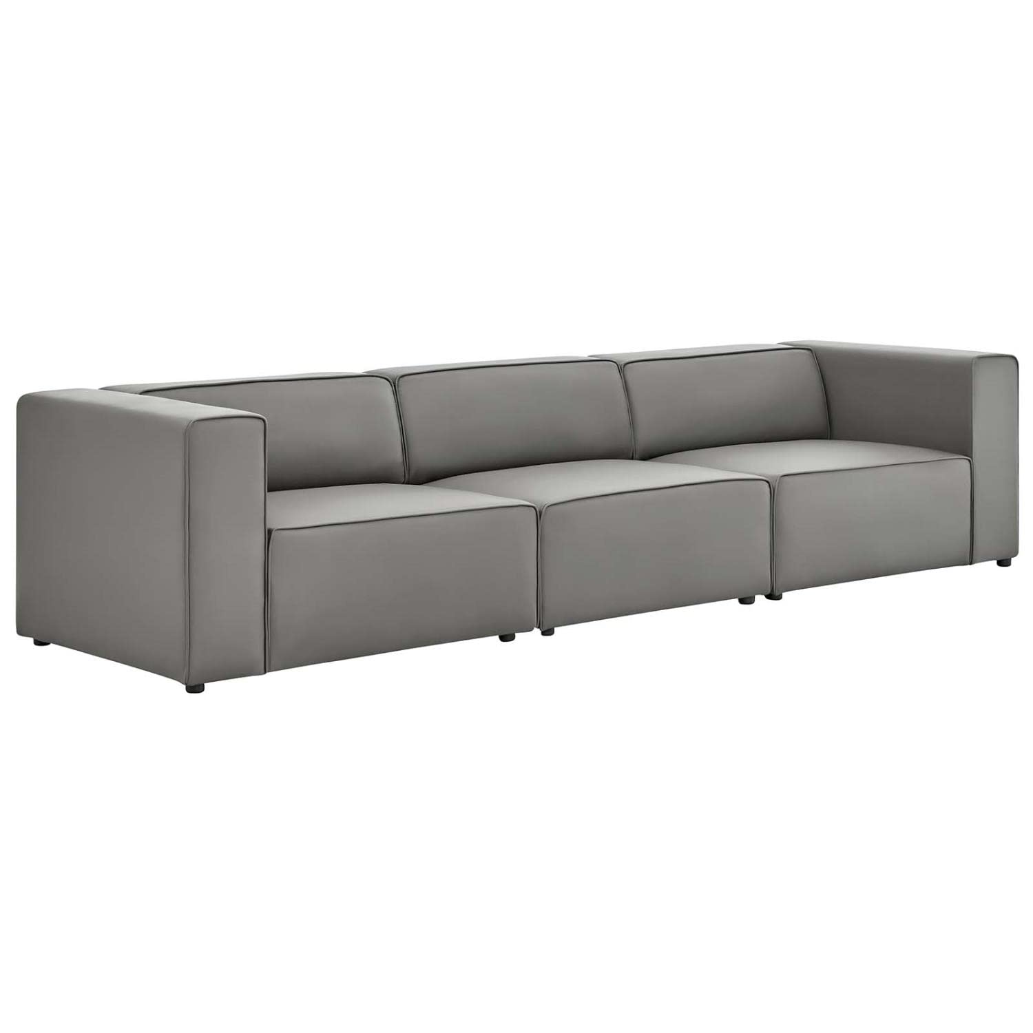 sofas | CasaFoyer Mingle Vegan Leather 3-Piece Sectional Sofa | Luxurious | Spacious | Comfortable | Stylish | Ideal for Modern Living Rooms | Gray | casafoyer.myshopify.com