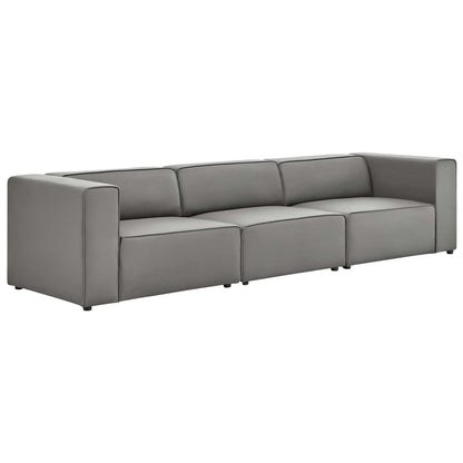 sofas | CasaFoyer Mingle Vegan Leather 3-Piece Sectional Sofa | Luxurious | Spacious | Comfortable | Stylish | Ideal for Modern Living Rooms | Gray | casafoyer.myshopify.com