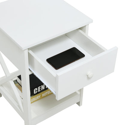 TABLE | Ergode Oxford 1 Drawer End Table with Shelf | Modern Design | Durable MDF | Sleek Silhouette | Convenient Storage Solution | casafoyer.myshopify.com