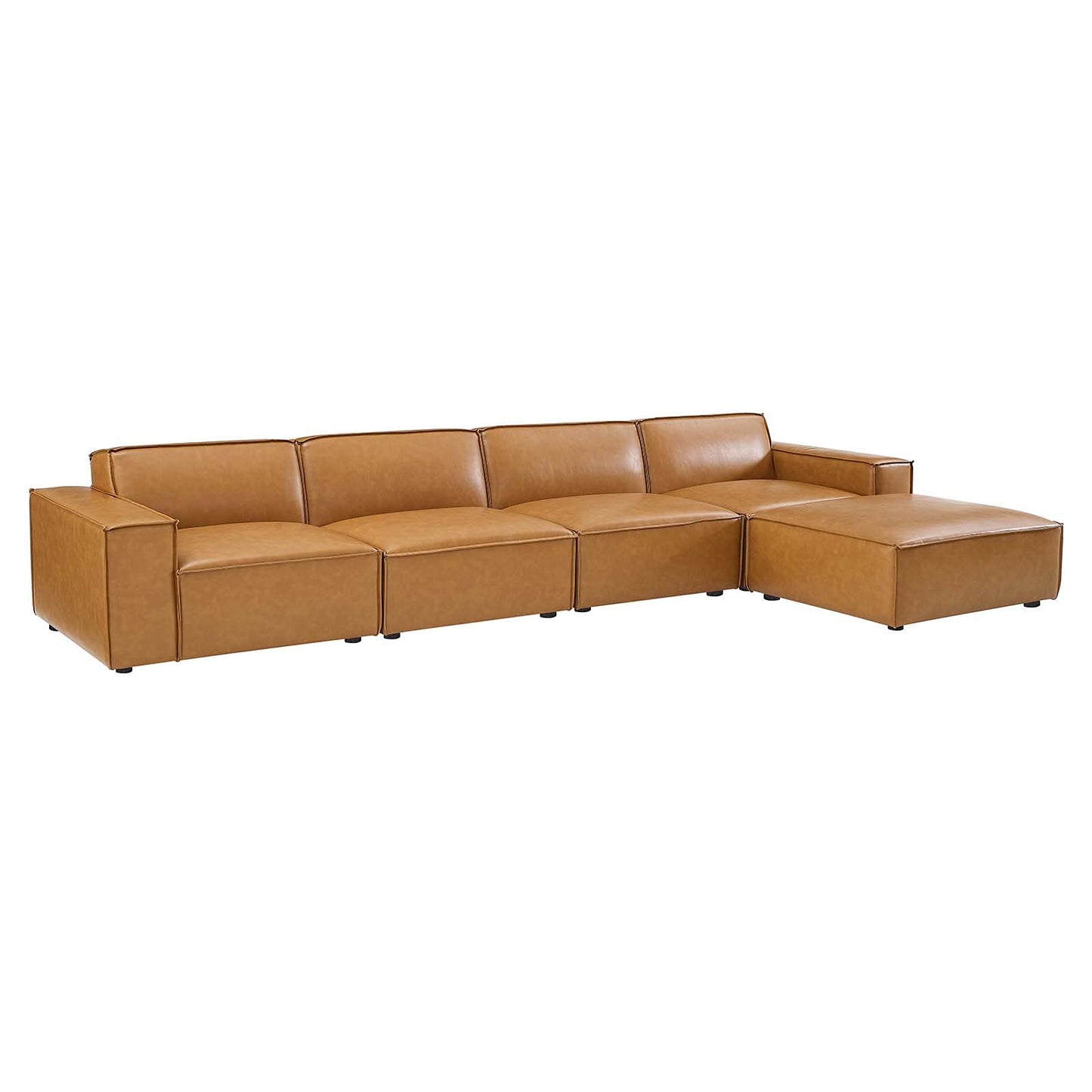 kitchen and dining room sets | CasaFoyer Restore Vegan Leather 5-Piece Sectional Sofa | Sleek Design | French Piping | Foam Cushions | Sturdy Construction | Non-Marking Foot Caps | casafoyer.myshopify.com