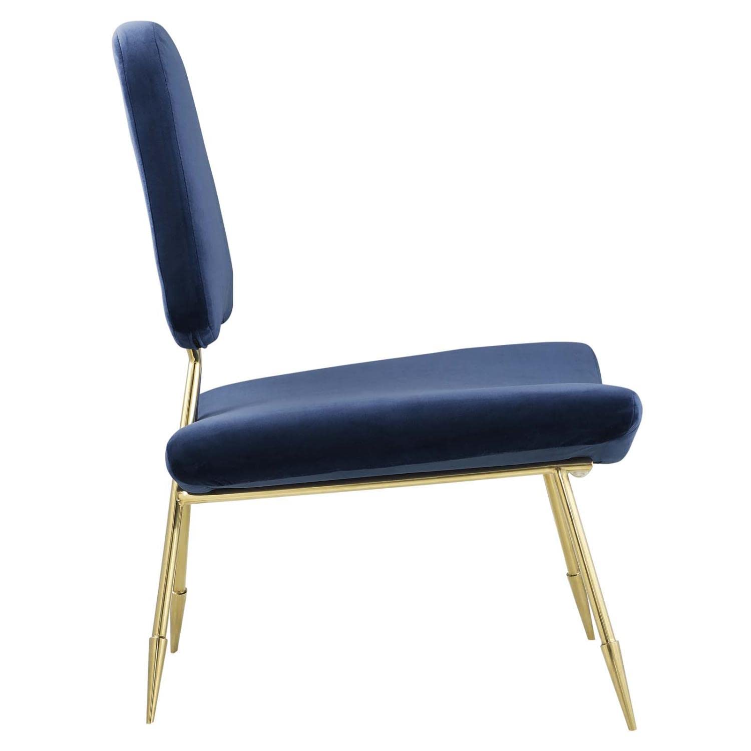 home office desk chairs | CasaFoyer Ponder Performance Velvet Lounge Chair | Comfortable | Stain-Resistant | Gold Stainless Steel Frame | Modern Navy Design | casafoyer.myshopify.com