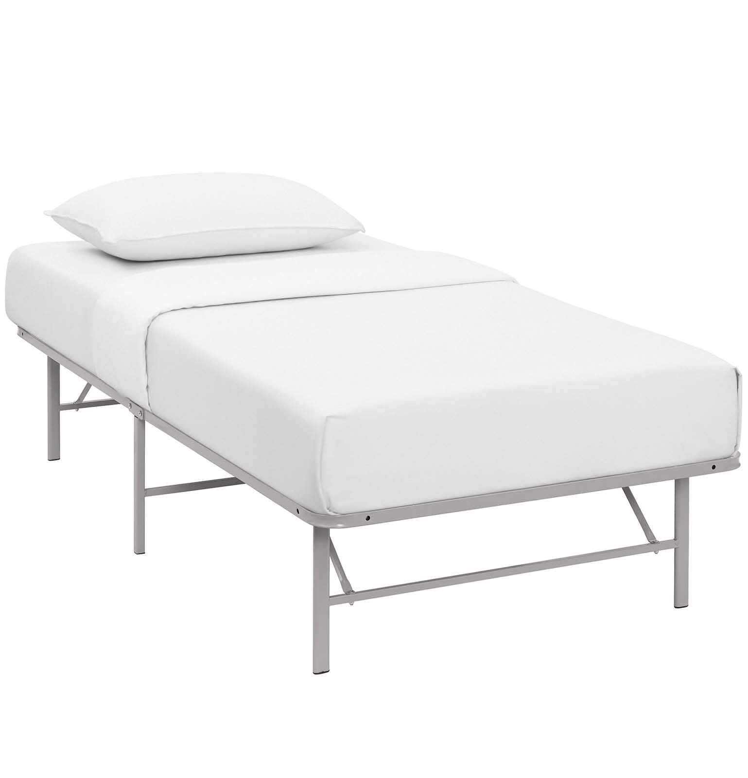 Bed | CasaFoyer Horizon Metal Bed Frame | Durable Stainless Steel | 14 Clearance | 1300 lbs Weight Capacity | Foldable | No Box Spring Needed | Non-Marking Foot Caps | Compatible with Memory Foam, Spring, Latex, Hybrids | Twin Size | casafoyer.myshopify.com