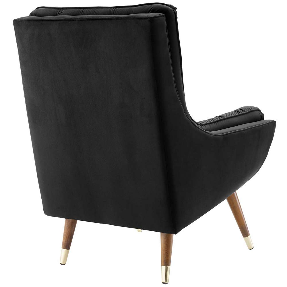 home office desk chairs | CasaFoyer Suggest Performance Velvet Lounge Chair | Elegant & Stylish | Stain-Resistant Velvet Upholstery | Button-Tufted | Flared Armrests | Gold Metal Sleeves | Plush Cushion Padding | 331 lbs Weight Capacity | casafoyer.myshopify.com