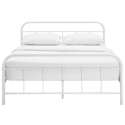 Bed | CasaFoyer Maisie Platform Bed | Vintage Farmhouse Style | Rustic Steel Piping | Sturdy Construction | Supports 1323 lbs | No Box Spring Needed | Mattress not included | casafoyer.myshopify.com