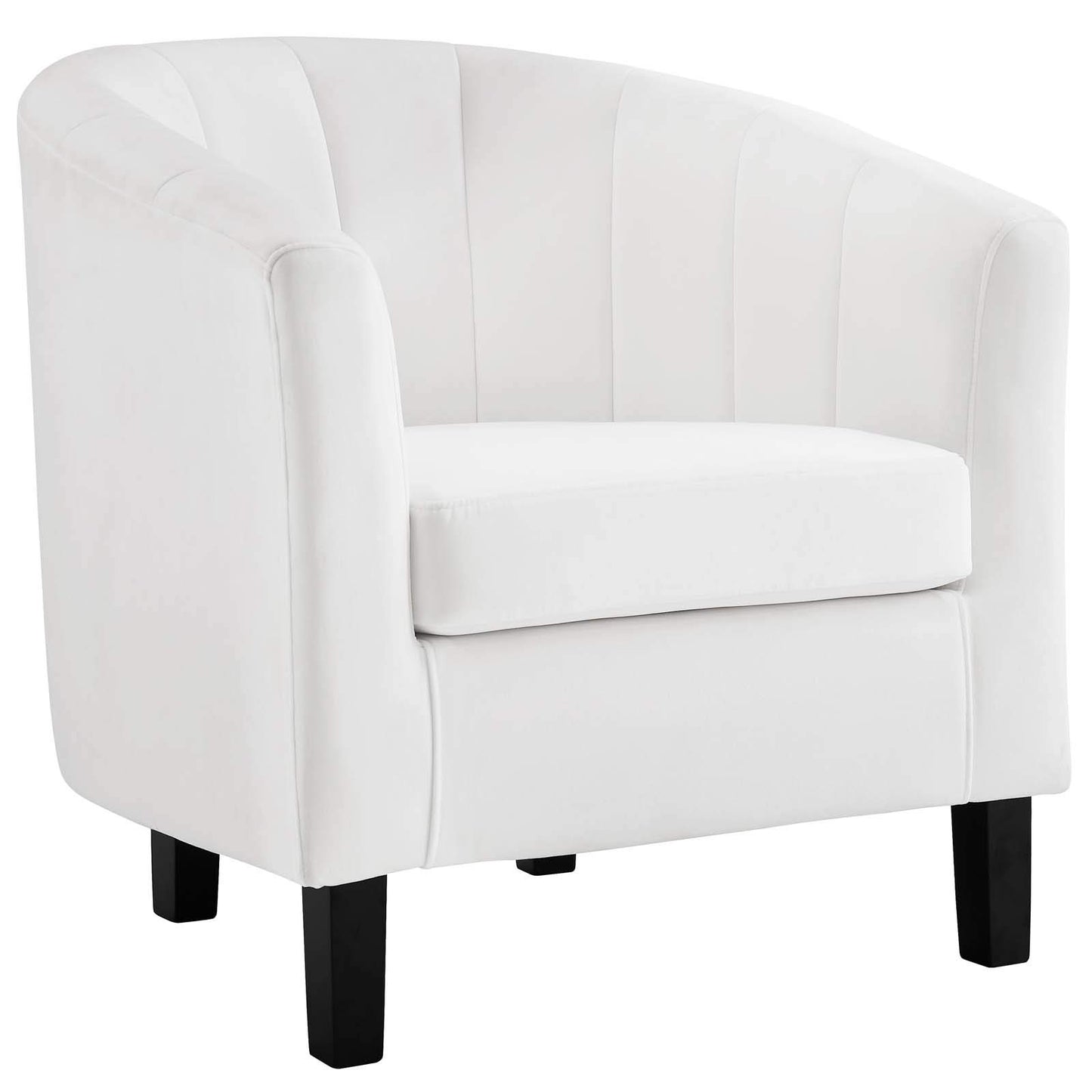 home office desk chairs | CasaFoyer Prospect Performance Velvet Armchair Set of 2 | Stain-Resistant | Channel Tufted | Retro Modern Design | Comfortable & Stylish | White | casafoyer.myshopify.com