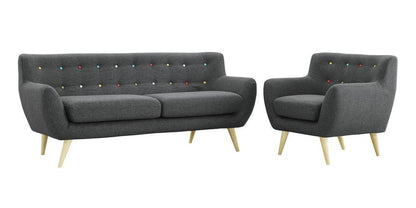 Sofa & chair Sets | Stunning Living Room Set | Plush Dual Cushion | Organic Design | Mid-Century Inspired | Polyester Upholstery | Remark Collection | Armchair & Sofa | casafoyer.myshopify.com