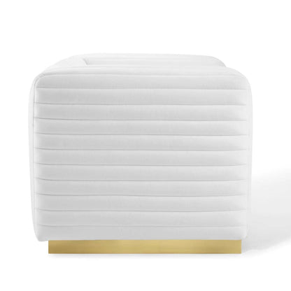 home office desk chairs | CasaFoyer Charisma Channel Tufted Performance Velvet Lounge Armchair | Glamorous Deco Design | Stain-Resistant Fabric | Foam Padding | Gold Stainless Steel Base | Fully Assembled | casafoyer.myshopify.com