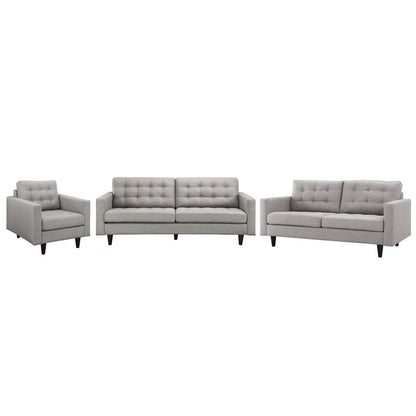 kitchen and dining room sets | CasaFoyer Empress Button Tufted Upholstered Fabric Sectional Sofa Set | Plush Cushions | Sturdy Support | Luxurious Seating | Light Gray | casafoyer.myshopify.com