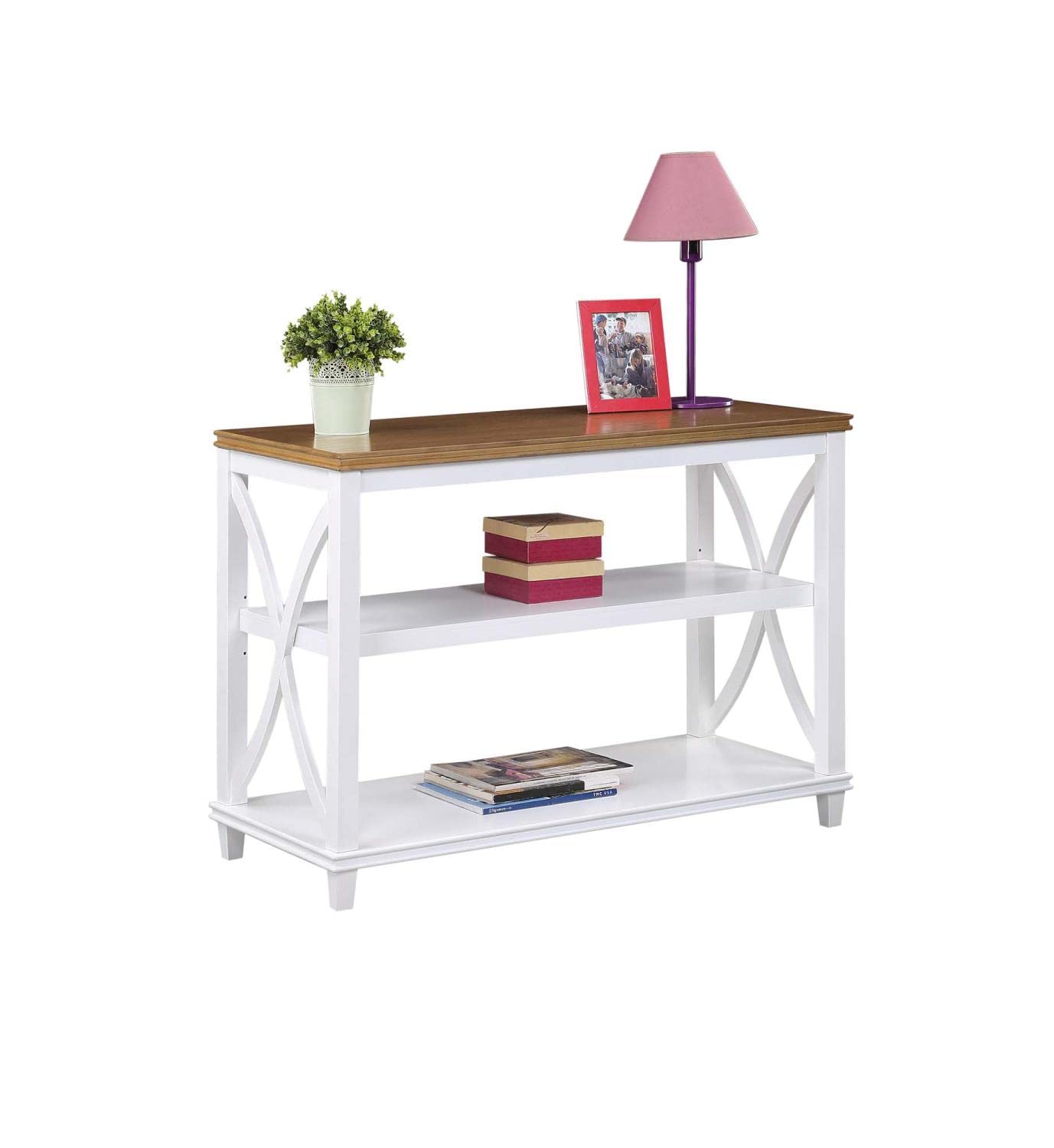 TABLE | Ergode Florence Console Table with Shelves | Elegant & Multipurpose | Sturdy Rubberwood Construction | Oak Veneer | Various Finishes | casafoyer.myshopify.com