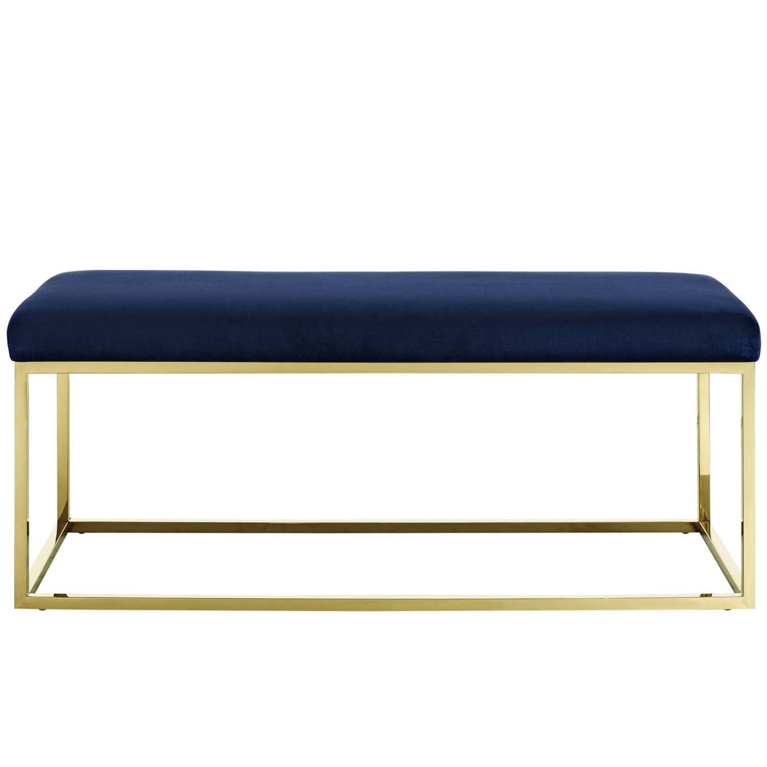 ottomans | CasaFoyer Anticipate Bench | Sophisticated Velvet Upholstery | Stainless Steel Base | Non-Marking Foot Caps | Supportive Cushion | 331 lbs Weight Capacity | No Assembly Required | casafoyer.myshopify.com
