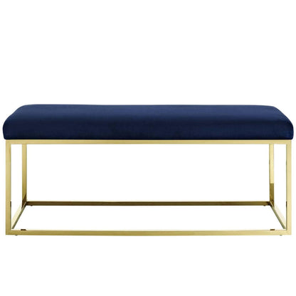 ottomans | CasaFoyer Anticipate Bench | Sophisticated Velvet Upholstery | Stainless Steel Base | Non-Marking Foot Caps | Supportive Cushion | 331 lbs Weight Capacity | No Assembly Required | casafoyer.myshopify.com