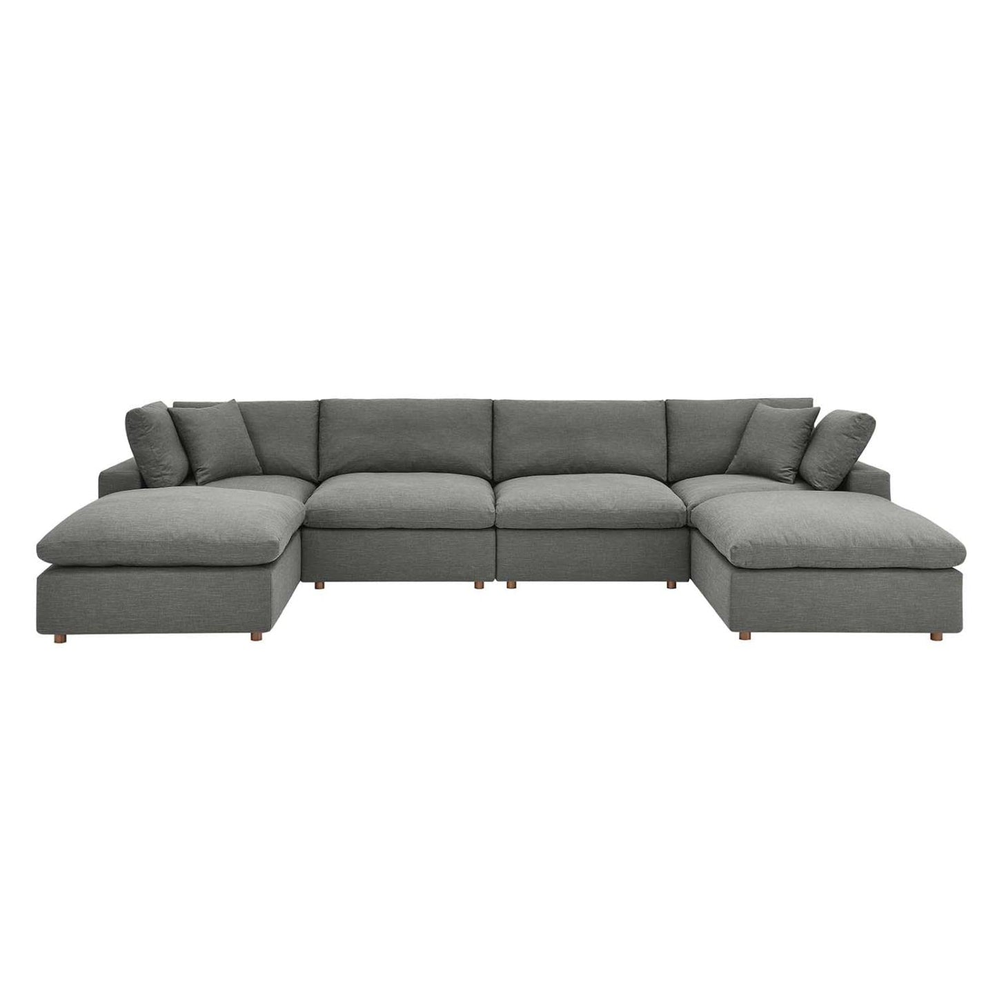 kitchen and dining room sets | CasaFoyer Commix Cozy & Relaxing 6-Piece Sectional Sofa Set | Gray | Plush Comfort | Clean-lined Design | Soft Polyester & Linen Fabric | Solid Wood Construction | Cotton & Down Cushions | Ideal for Living Room or Game Room | Weight Capacity 331 lbs | casafoyer.myshopify.com