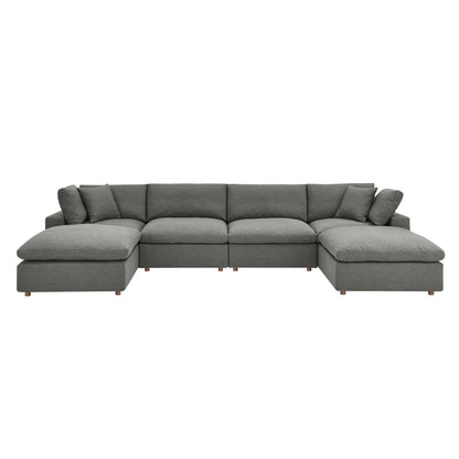 kitchen and dining room sets | CasaFoyer Commix Cozy & Relaxing 6-Piece Sectional Sofa Set | Gray | Plush Comfort | Clean-lined Design | Soft Polyester & Linen Fabric | Solid Wood Construction | Cotton & Down Cushions | Ideal for Living Room or Game Room | Weight Capacity 331 lbs | casafoyer.myshopify.com