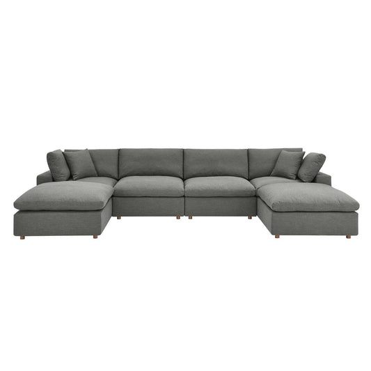 kitchen and dining room sets | CasaFoyer Commix Cozy & Relaxing 6-Piece Sectional Sofa Set | Gray | Plush Comfort | Clean-lined Design | Soft Polyester & Linen Fabric | Solid Wood Construction | Cotton & Down Cushions | Ideal for Living Room or Game Room | Weight Capacity 331 lbs | casafoyer.myshopify.com