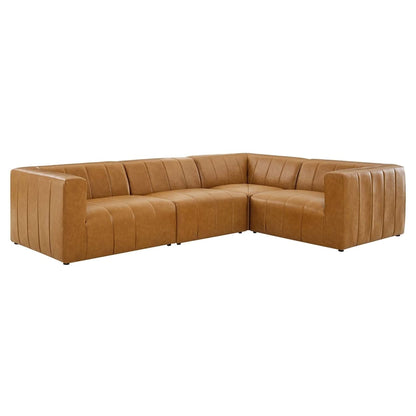 kitchen and dining room sets | CasaFoyer Bartlett Vegan Leather 4-Piece Sectional Sofa | Tufted Design | Foam Cushions | Solid Wood Frame | Tan | casafoyer.myshopify.com