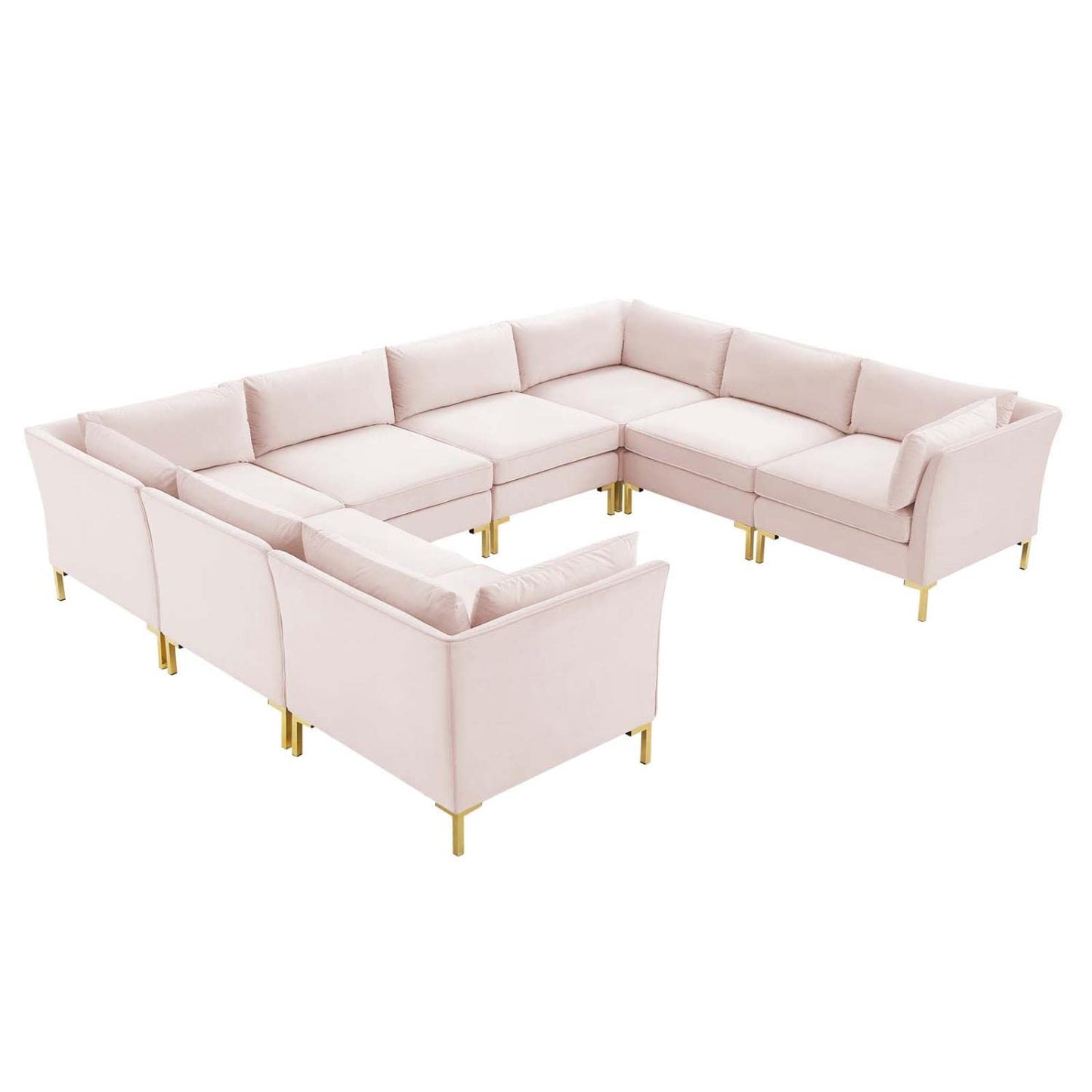 sofas | CasaFoyer Ardent Performance Velvet 8-Piece Sectional Sofa | Luxurious Velvet Texture | French Piping | Stain-Resistant | Ultimate Comfort | Gold Metal Legs | Perfect for Homes, Apartments, and Offices | casafoyer.myshopify.com