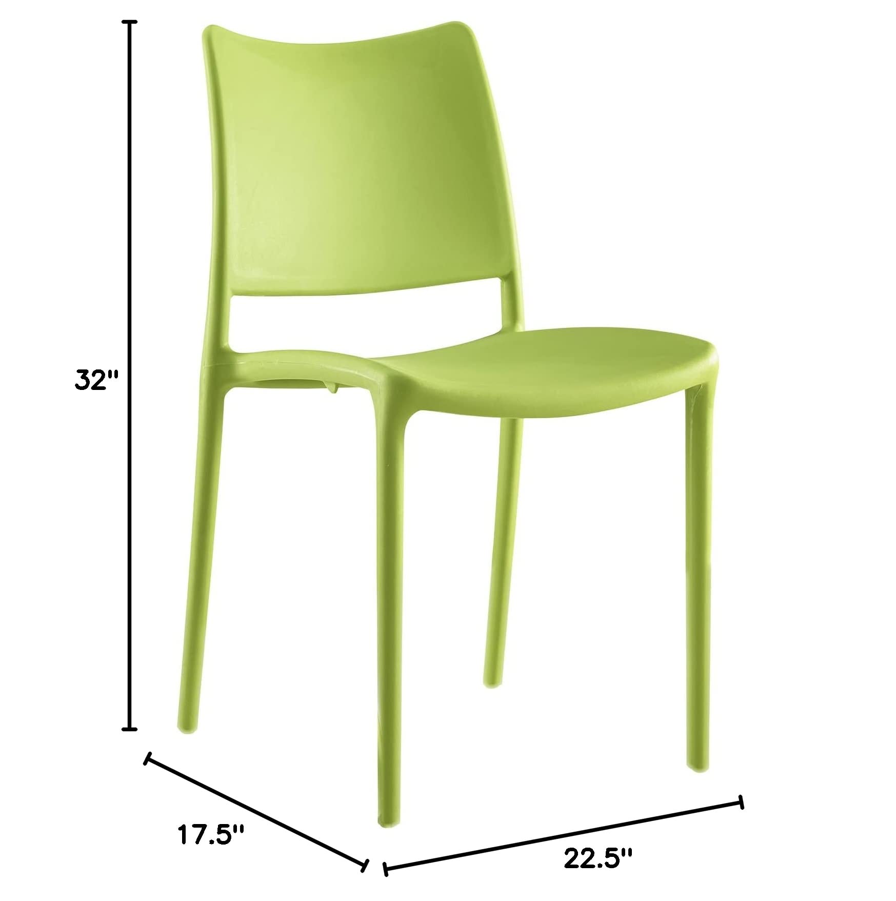 Chair | Hipster Dining Side Chair | Burst of Energy | Minimalist Design | Ergonomic | Stackable | Fully Assembled | Indoor/Outdoor Use | Green | casafoyer.myshopify.com