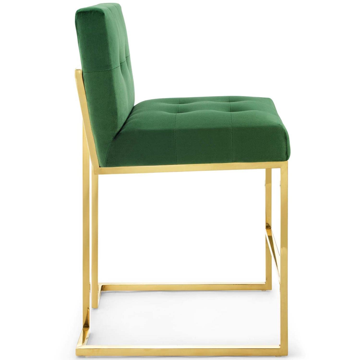 barstools | CasaFoyer Privy Gold Stainless Steel Counter Stool | Glamorous Velvet Upholstery | Sleek Modern Design | Gold Geometric Base | No Assembly Required | casafoyer.myshopify.com