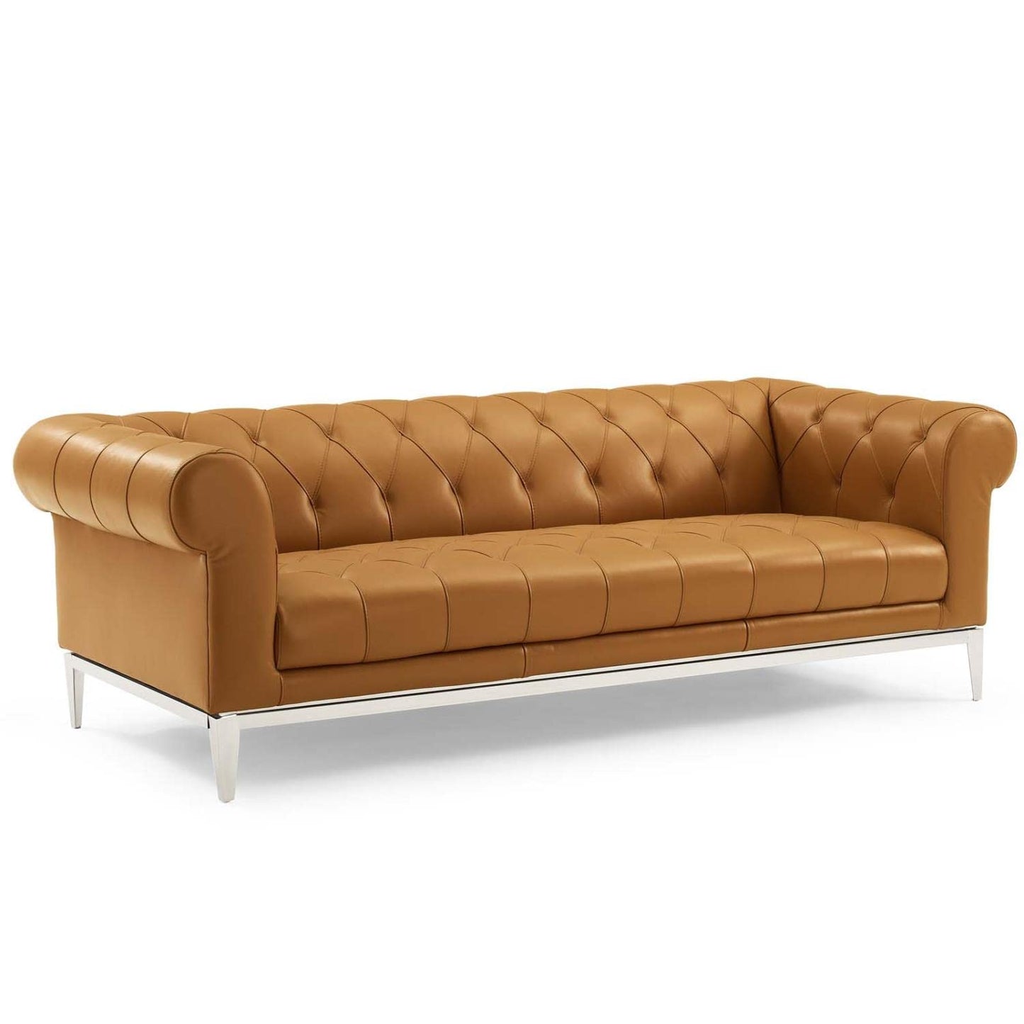 kitchen and dining room sets | CasaFoyer Idyll Leather Chesterfield 3 Piece Set | Spacious & Opulent Sofa, Loveseat, Armchair | Supple Leather Upholstery | Tufted Button Accents | Polished Stainless Steel Frame | casafoyer.myshopify.com