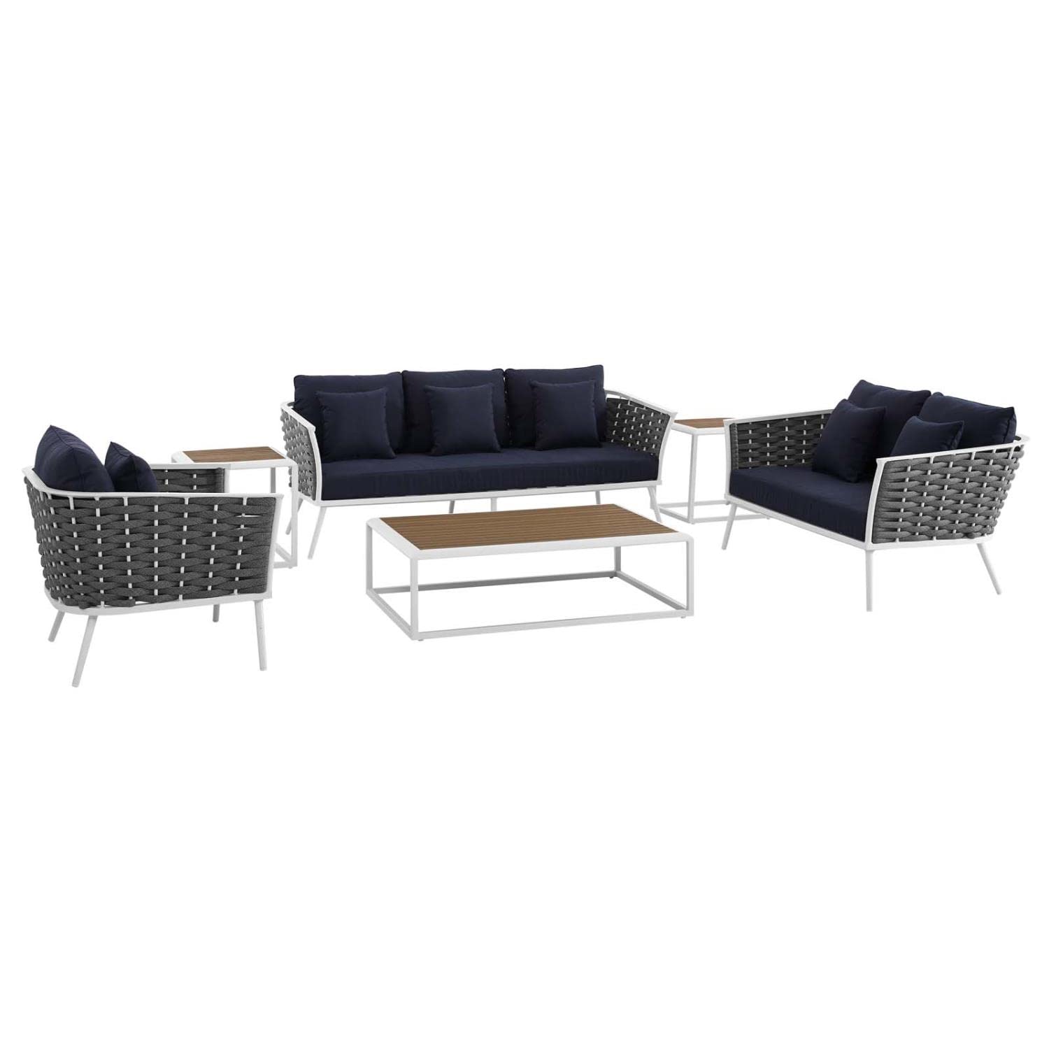 kitchen and dining room sets | CasaFoyer Stance Outdoor Collection | Modern Design | Aluminum Frame | Waterproof Cushions | 6-Piece Set | Enjoy the Weather in Style! | casafoyer.myshopify.com