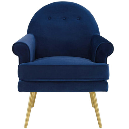 home office desk chairs | CasaFoyer Revive Accent Armchair Set of 2 | Vintage Glam Design | Performance Velvet Upholstery | Gold Stainless Steel Legs | Navy | casafoyer.myshopify.com