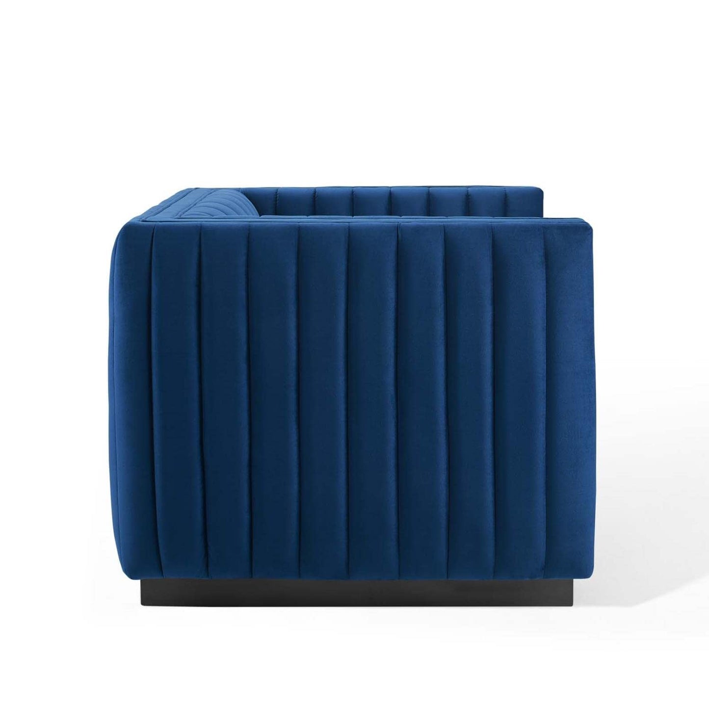 home office desk chairs | CasaFoyer Conjure Channel Tufted Performance Velvet Accent Armchair | Stain-Resistant | Foam Padding | Spring Coil System | Vintage Glamour | Solid Wood | Non-Marking Foot Caps | Matte Black Base | 440 lbs Weight Capacity | casafoyer.myshopify.com