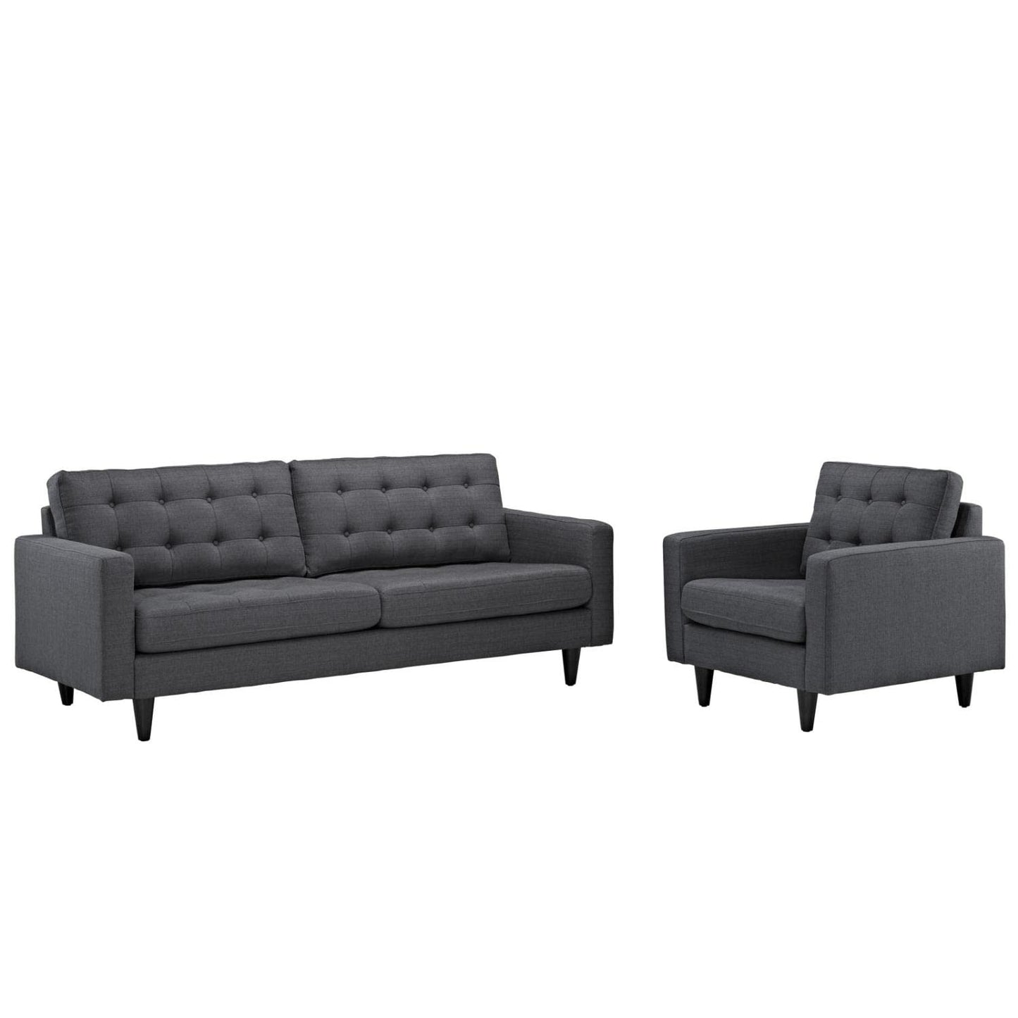kitchen and dining room sets | CasaFoyer Empress Upholstered Armchair | Sofa Set - Exquisite Design | Tufted Buttons | Luxurious Cushions - Gray | casafoyer.myshopify.com
