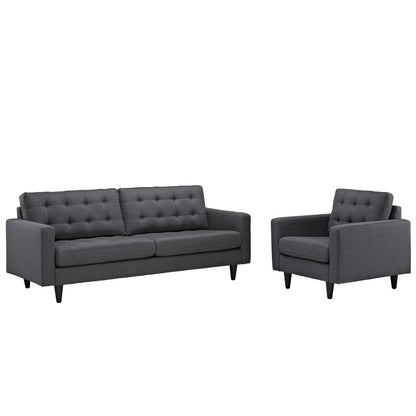 kitchen and dining room sets | CasaFoyer Empress Upholstered Armchair | Sofa Set - Exquisite Design | Tufted Buttons | Luxurious Cushions - Gray | casafoyer.myshopify.com
