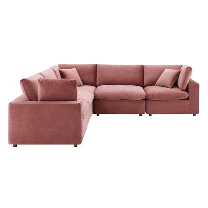 kitchen and dining room sets | CasaFoyer Commix | Luxurious Sectional Sofa | Stain-Resistant Velvet | Down Feather Cushions | Solid Wood Construction | 5-Piece Set | casafoyer.myshopify.com